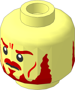 Minifig Head with LOTR Frowning / Shouting 2-Sided Pattern