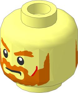 Minifig Head with LOTR Frowning / Grimacing 2-Sided Pattern