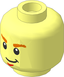 Minifig Head with LOTR Smirking / Shouting 2-Sided Pattern