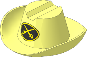 Minifig Hat Cowboy with Cavalry Logo Pattern