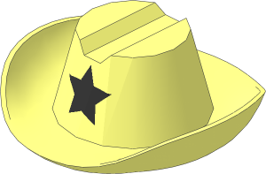 Minifig Hat Cowboy with Silver Star Pattern
