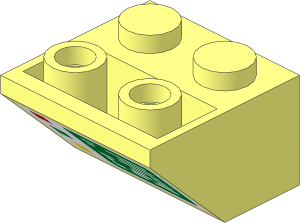 Slope Brick 45  2 x  2 Inverted with Computer Screen with Left Side Buttons Pattern