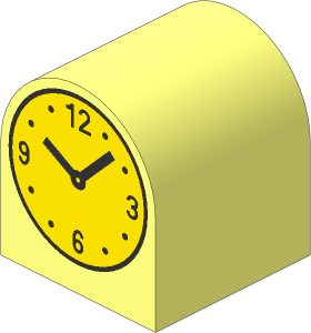 Duplo Brick  2 x  2 x  2 Curved Top with Clock Hands 10:08 Pattern