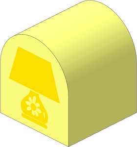 Duplo Brick  2 x  2 x  2 Curved Top with Yellow Table Lamp Pattern
