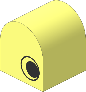 Duplo Brick  2 x  2 x  2 Curved Top with Eye on 2 Sides Pattern