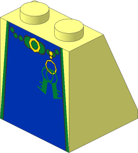 Slope Brick 65  2 x  2 x  2 with Blue Queen's Dress Pattern