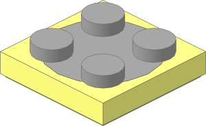 Turntable  2 x  2 Plate with Light Bluish Grey Top