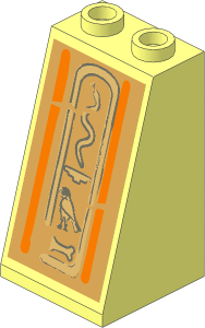 Slope Brick 75  2 x  2 x  3 with Hieroglyphs Type 1 Sticker