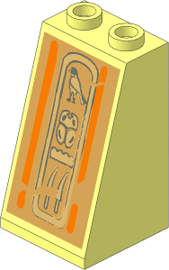 Slope Brick 75  2 x  2 x  3 with Hieroglyphs Type 2 Sticker