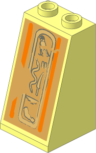 Slope Brick 75  2 x  2 x  3 with Hieroglyphs Type 3 Sticker