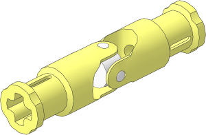 Technic Universal Joint 4L with Bush Ends with Milky White Centre Type 1 (Complete)