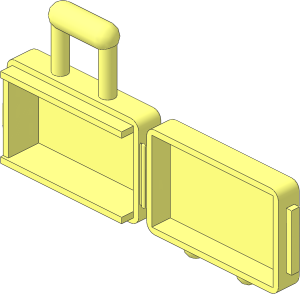 Minifig Suitcase with Long Handle (Open)