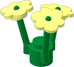 Plant Flower Stem Green with Three Flowers with 6 Petals Centre Downwards