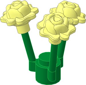 Plant Flower Stem Green with Three Roses