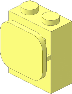 Brick  1 x  2 x  2 with Rounded Slab