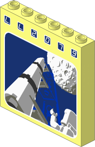 Brick  1 x  6 x  5 with Rocket Launch Pattern