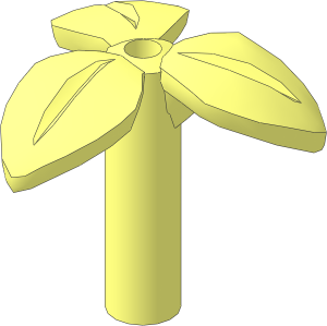 Plant Stem with  3 Leaves with Bar and Pin Holes