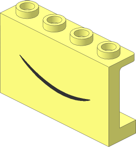 Panel  1 x  4 x  2 with Hollow Studs with Smiling Closed Mouth Pattern