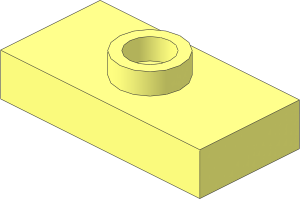 Plate  1 x  2 without Groove with 1 Centre Stud