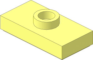 Plate  1 x  2 with Groove with 1 Centre Stud