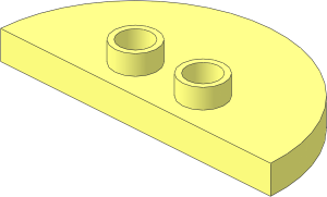 Duplo Plate  2 x  4 x  0.333 Half Circle with 2 Studs