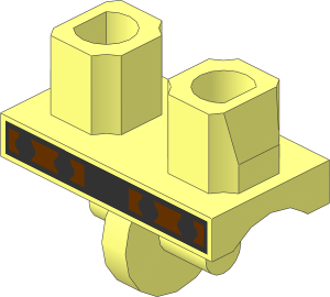 Minifig Hips with Blue Wizard Buckle Pattern