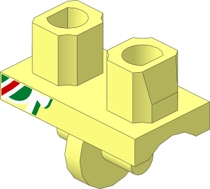 Minifig Hips with White and Gold Markings Pattern