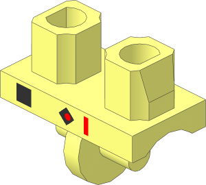 Minifig Hips with Silver Belt and Salmon Cable Pattern