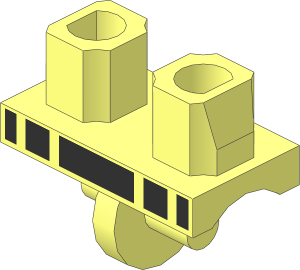 Minifig Hips with Black Belt with Silver Belt Buckle Pattern
