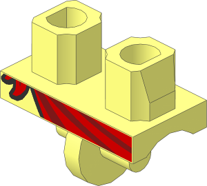 Minifig Hips with Red Tied Sash Pattern
