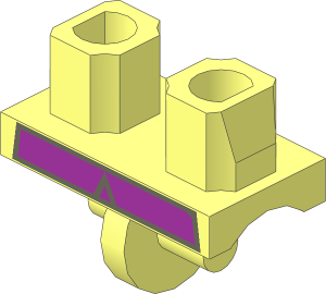 Minifig Hips with Purple Greatcoat with Dark Grey Border Pattern