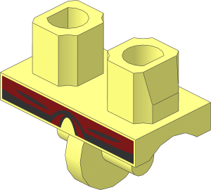 Minifig Hips with LOTR Dark Red Belt & Scale Armour Pattern