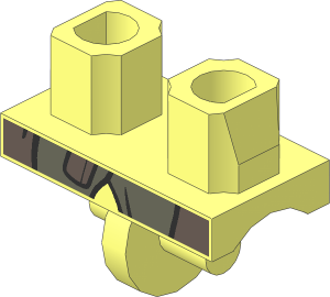 Minifig Hips with LOTR Coat, Shirttails and Belt Pattern