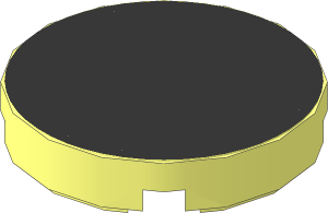 Tile  2 x  2 Round with Round Underside Stud with Gas Cap and Classic "GT" Emblem Sticker