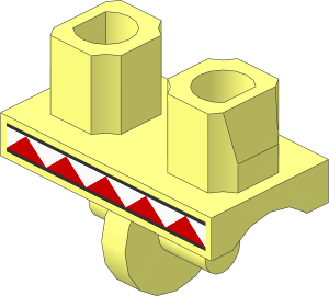 Minifig Hips with Red/White Triangles Pattern