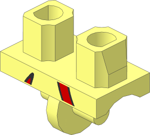 Minifig Hips with Red Coattails Pattern