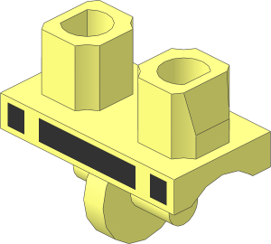 Minifig Hips with Black Belt and Metallic Silver Buckle Pattern