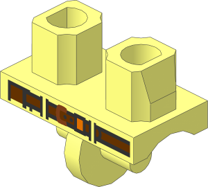 Minifig Hips with Belt and Copper Buckle Pattern