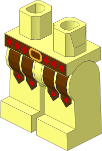 ~Minifig Hips and Legs with Leather Armour Pattern (Obsolete)