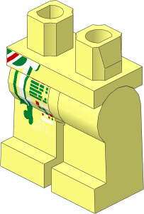 ~Minifig Hips and Legs with White and Gold Markings Pattern (Obsolete)