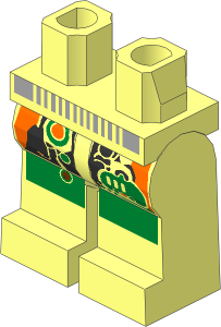 ~Minifig Hips and Legs with Gold Circuitry Pattern (Obsolete)