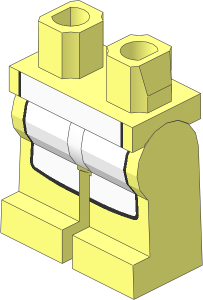 ~Minifig Hips and Legs with White Apron Pattern (Obsolete)