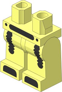 ~Minifig Hips and Legs with Clockwork Robot Pattern (Obsolete)