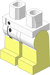 ~Minifig Hips and Legs with Laboratory Smock Pattern (Obsolete)