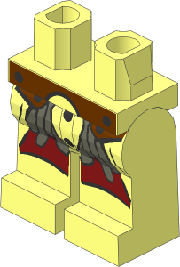 ~Minifig Hips and Legs with LOTR Leather Armour Pattern (Obsolete)