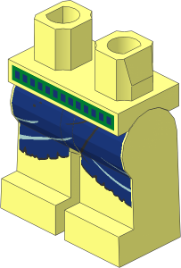 ~Minifig Hips and Legs with DarkBlue Loincloth Pattern (Obsolete)