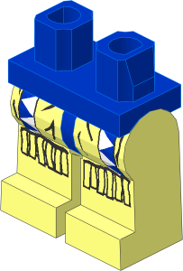 ~Minifig Hips and Legs with Blue/White Triangles, Fringe Pattern (Obsolete)