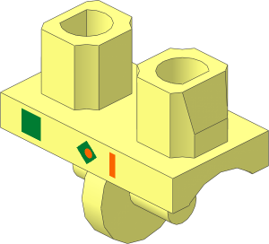 ~Minifig Hips with Gold Belt and Orange Cable Pattern (Obsolete)