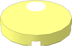 Tile  2 x  2 Round with Round Underside Stud with White Dot Pattern