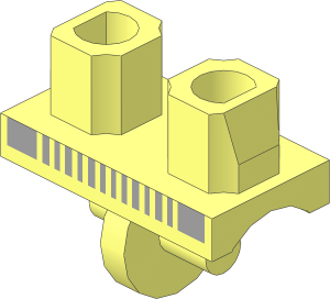 ~Minifig Hips with Silver Belt Pattern (Obsolete)